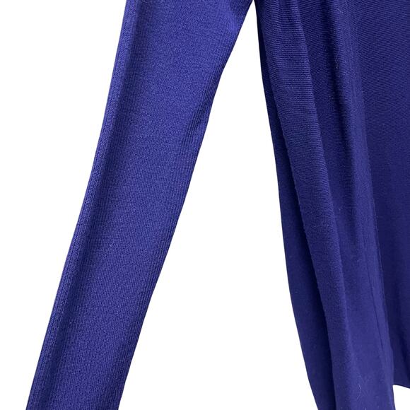 Eileen Fisher Pure Merino Wool Open Front Duster Cardigan Purple Womens Large - Picture 2 of 7